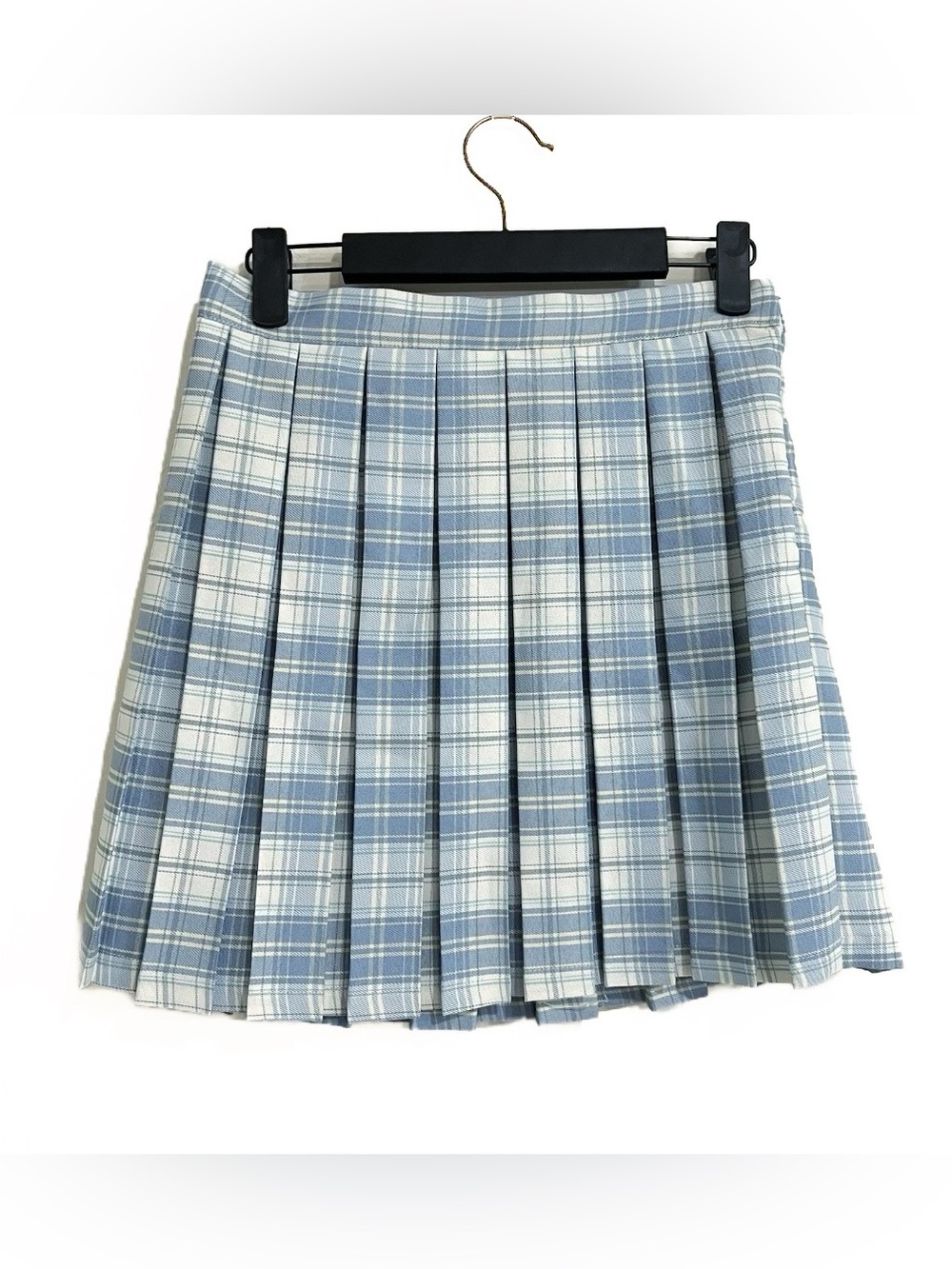 Cali 1850 Plaid Pleated Blue Mini Skirt Size Small Academia Schoolgirl Preppy